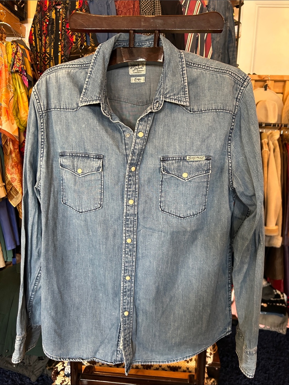 Levi's Light Blue Denim Western Button-Down Shirt